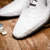 Hot Mezlan Marco Di Milano Criss Ostrich Quill Dress Oxfords White