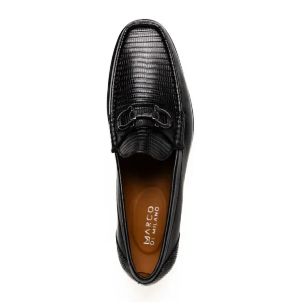 Outlet Marco di Milano Enzo Lizard Bit Loafers Black