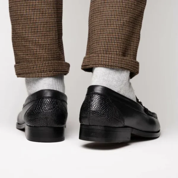 Outlet Marco di Milano Enzo Lizard Bit Loafers Black