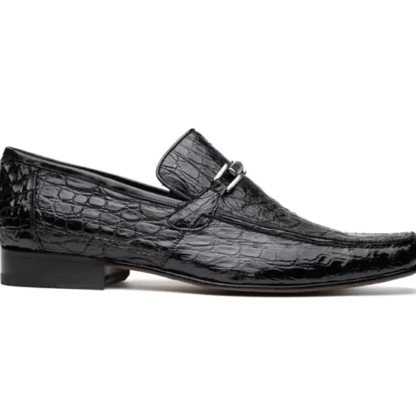 Online Marco di Milano Fabro Caiman Crocodile Bit Loafers Black