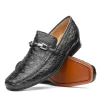 New Marco di Milano Fabro Caiman Crocodile Bit Loafers Grey