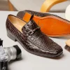 Cheap Marco di Milano Fabro Caiman Crocodile Bit Loafers Brown