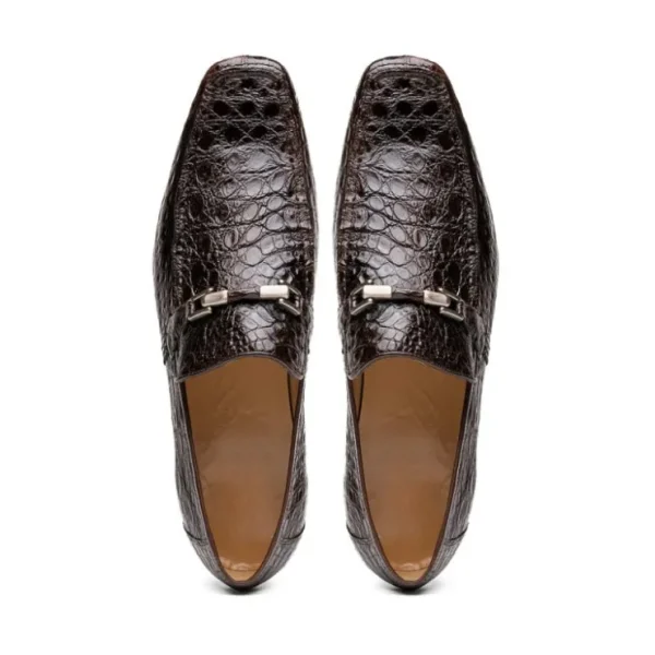 Cheap Marco di Milano Fabro Caiman Crocodile Bit Loafers Brown