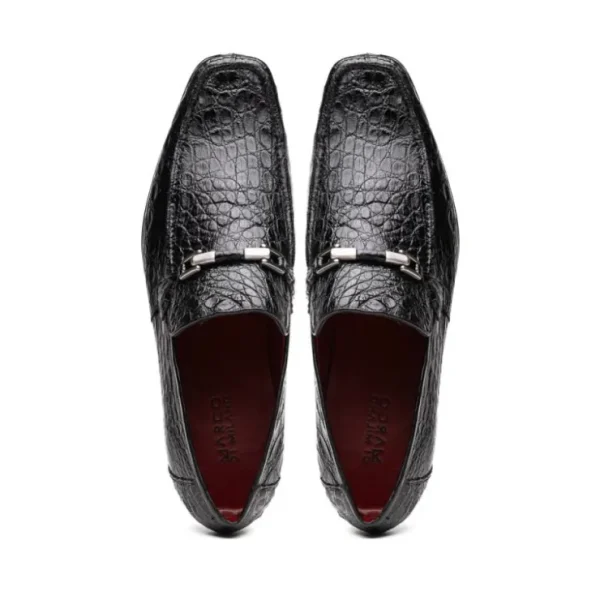 Online Marco di Milano Fabro Caiman Crocodile Bit Loafers Black