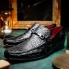 Online Marco di Milano Fabro Caiman Crocodile Bit Loafers Black