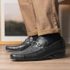 New Marco di Milano Fabro Caiman Crocodile Bit Loafers Grey