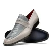 Fashion Marco di Milano Fangio Ostrich Penny Loafers Grey