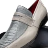 Fashion Marco di Milano Fangio Ostrich Penny Loafers Grey