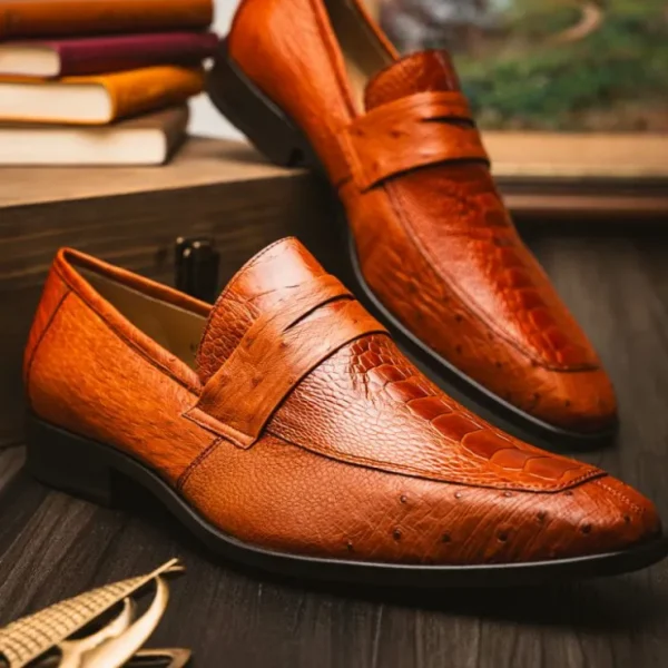 Best Marco di Milano Fangio Ostrich Penny Loafer Cognac