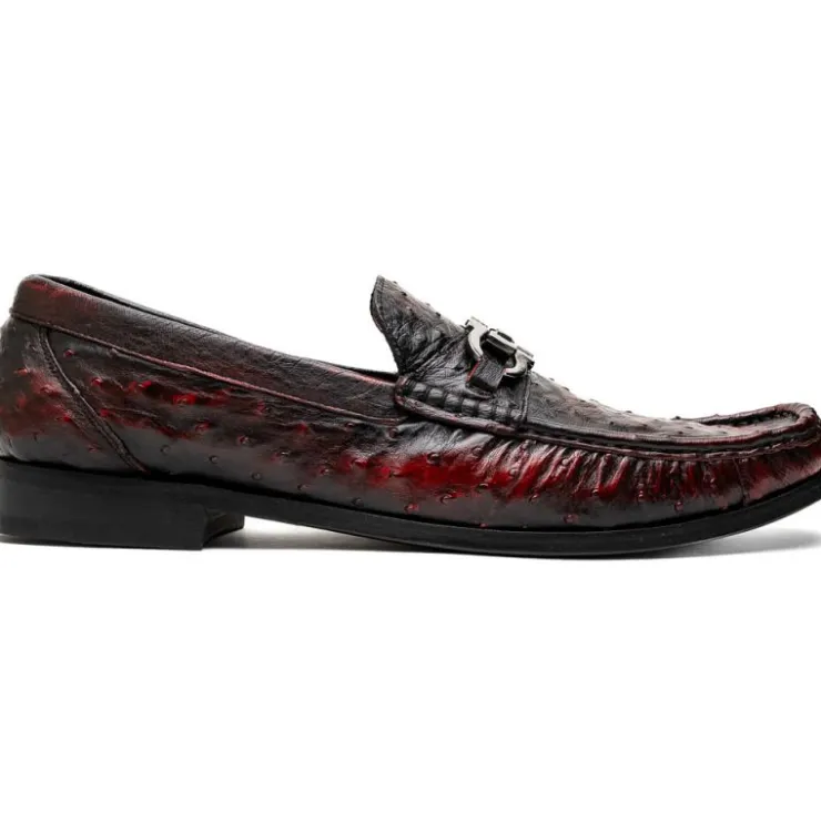 Fashion Marco di Milano Ferrioni Ostrich Bit Loafer Black Cherry BlackCherry