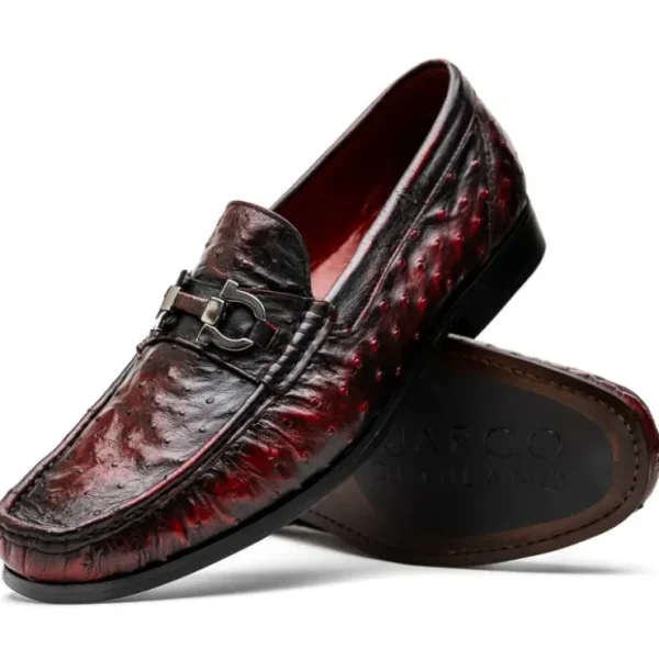 Fashion Marco di Milano Ferrioni Ostrich Bit Loafer Black Cherry BlackCherry