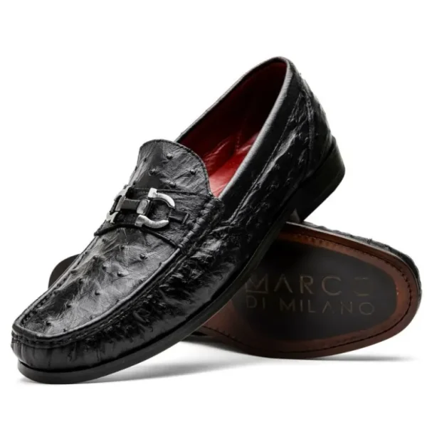 Hot Marco di Milano Ferrioni Ostrich Bit Loafer Black