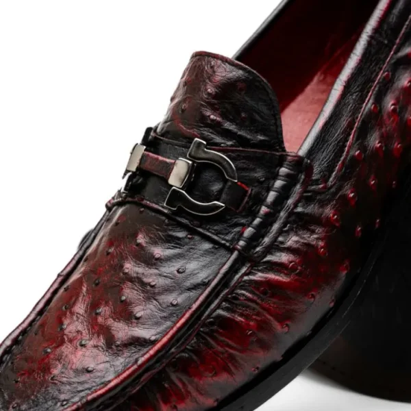 Fashion Marco di Milano Ferrioni Ostrich Bit Loafer Black Cherry BlackCherry