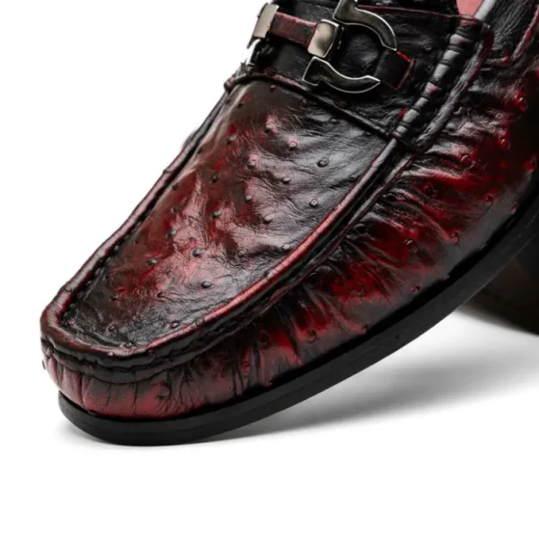 Fashion Marco di Milano Ferrioni Ostrich Bit Loafer Black Cherry BlackCherry