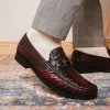 Fashion Marco di Milano Ferrioni Ostrich Bit Loafer Black Cherry BlackCherry