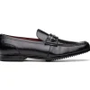 Store Marco di Milano Hugo Lizard & Calfskin Bit Loafers Black