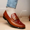 Store Marco di Milano Hugo Lizard & Calfskin Bit Loafers Cognac