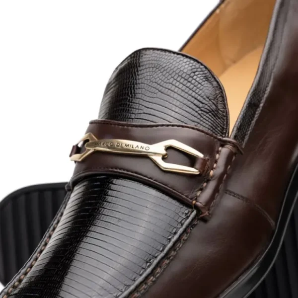 marco_di_milano_hugo_liza_3-1.webp Online Marco di Milano Hugo Lizard & Calfskin Bit Loafers Brown
