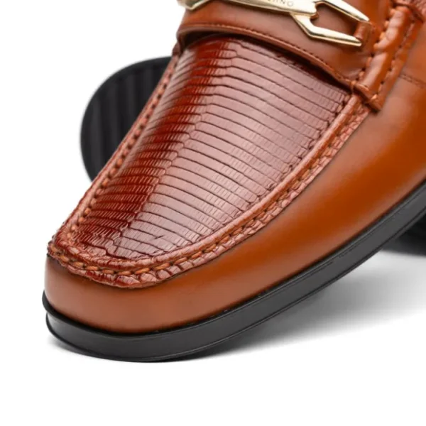 Store Marco di Milano Hugo Lizard & Calfskin Bit Loafers Cognac