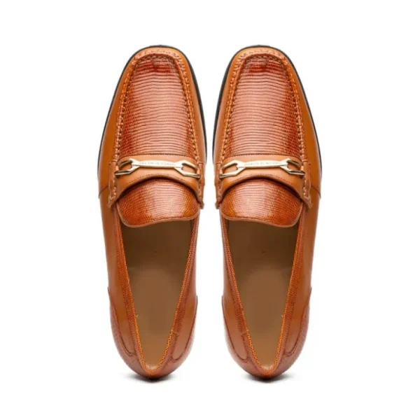 Cheap Marco di Milano Hugo Lizard & Calfskin Bit Loafers Honey