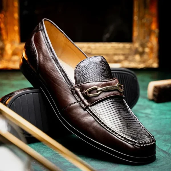 marco_di_milano_hugo_liza_6-1.webp Online Marco di Milano Hugo Lizard & Calfskin Bit Loafers Brown