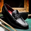 Store Marco di Milano Hugo Lizard & Calfskin Bit Loafers Black