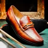 Store Marco di Milano Hugo Lizard & Calfskin Bit Loafers Cognac