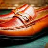 Store Marco di Milano Hugo Lizard & Calfskin Bit Loafers Cognac