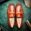 Store Marco di Milano Hugo Lizard & Calfskin Bit Loafers Cognac