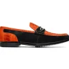 Online Marco di Milano Hugo Sueded Ostrich Leg Bit Loafers Orange / Black