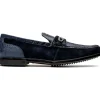 Store Marco di Milano Hugo Sueded Ostrich Leg Bit Loafers Navy