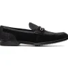 Hot Marco di Milano Hugo Sueded Ostrich Leg Bit Loafers Black