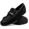 Hot Marco di Milano Hugo Sueded Ostrich Leg Bit Loafers Black