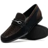 Store Marco di Milano Hugo Sueded Ostrich Leg Bit Loafers Brown / Navy