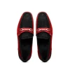 Best Marco di Milano Hugo Sueded Ostrich Leg Bit Loafers Black / Red