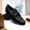 Hot Marco di Milano Hugo Sueded Ostrich Leg Bit Loafers Black