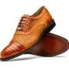 Store Marco di Milano John Woven Caiman Crocodile Oxford Brandy