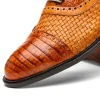 Store Marco di Milano John Woven Caiman Crocodile Oxford Brandy