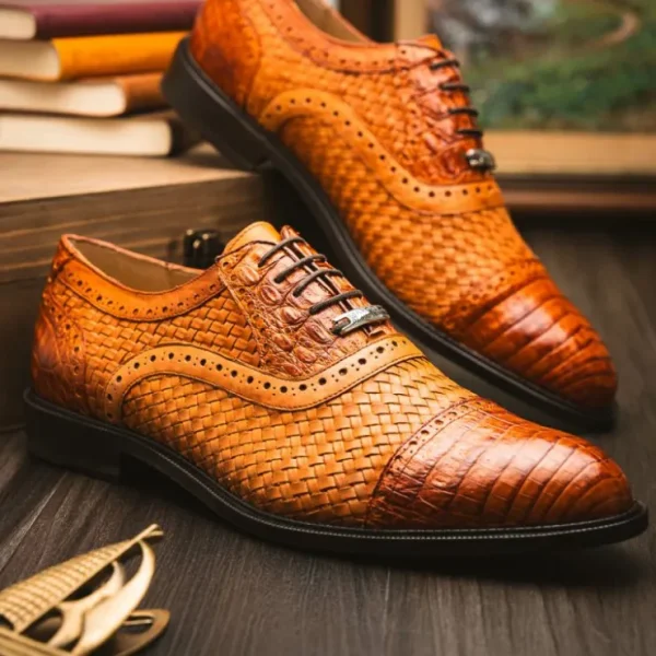 marco_di_milano_john_wove_8-1.webp Store Marco di Milano John Woven Caiman Crocodile Oxford Brandy