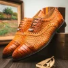 Store Marco di Milano John Woven Caiman Crocodile Oxford Brandy