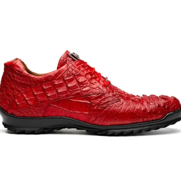 New Marco di Milano Kratos Caiman Crocodile Sneaker Red
