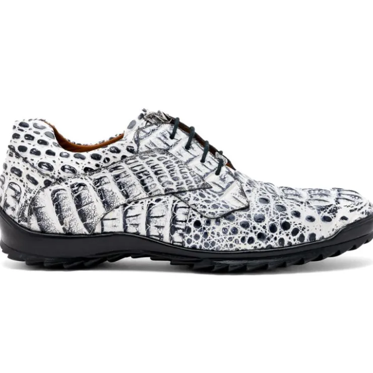 Discount Marco di Milano Kratos Caiman Crocodile Sneaker Newspaper