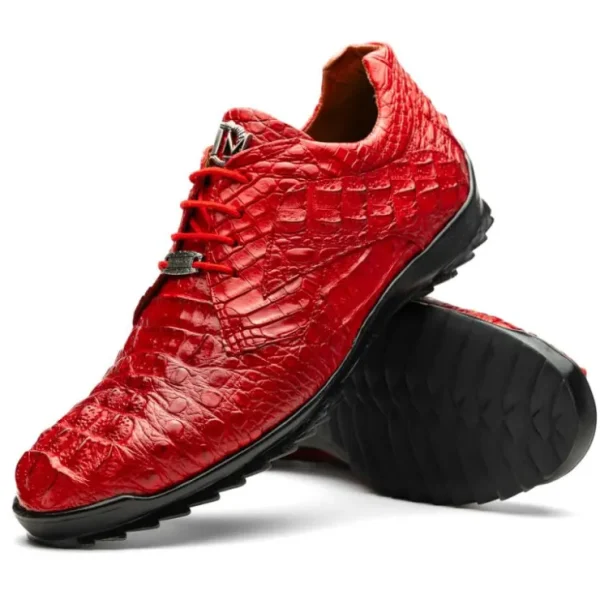 New Marco di Milano Kratos Caiman Crocodile Sneaker Red