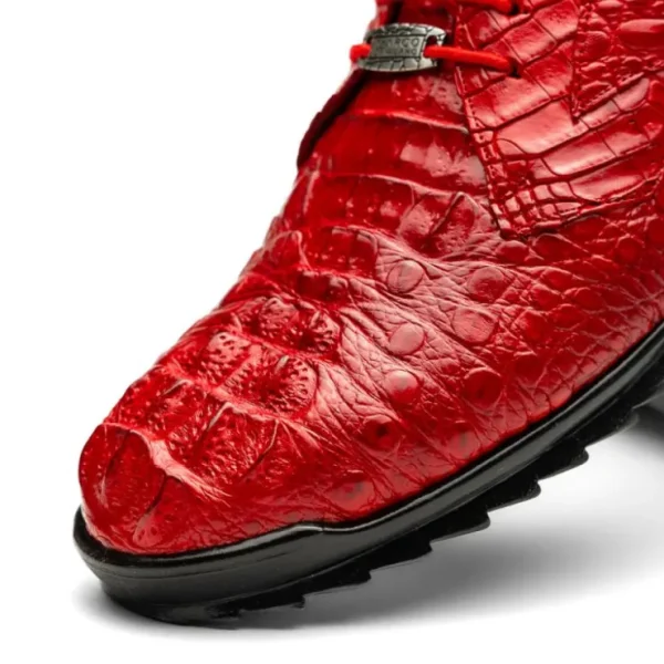 New Marco di Milano Kratos Caiman Crocodile Sneaker Red