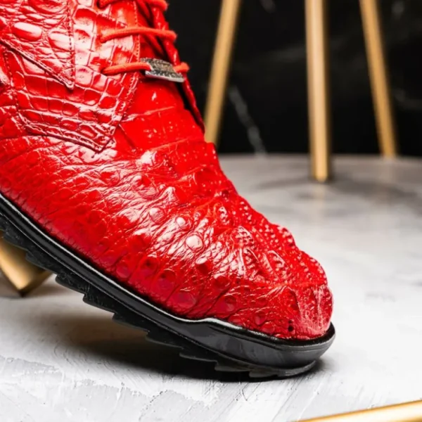 New Marco di Milano Kratos Caiman Crocodile Sneaker Red