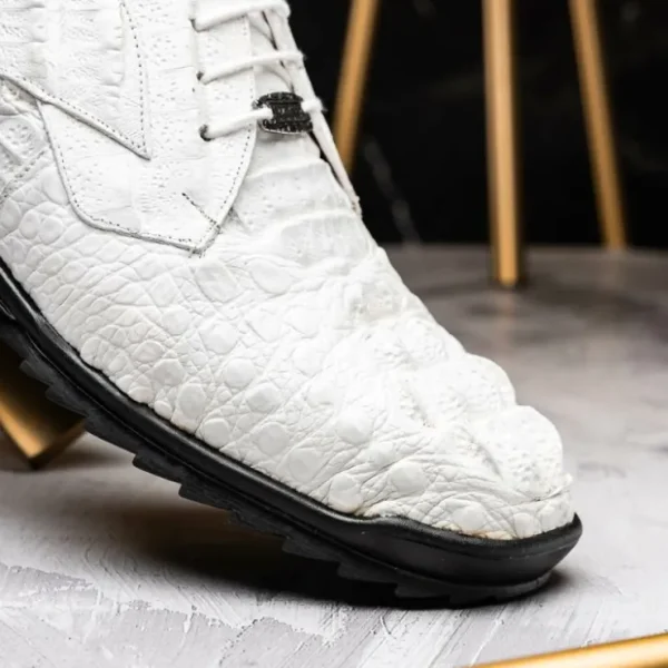 Flash Sale Marco di Milano Kratos Caiman Crocodile Sneaker White