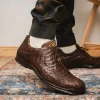 Sale Marco di Milano Kratos Caiman Crocodile Sneaker Brown