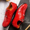 New Marco di Milano Kratos Caiman Crocodile Sneaker Red