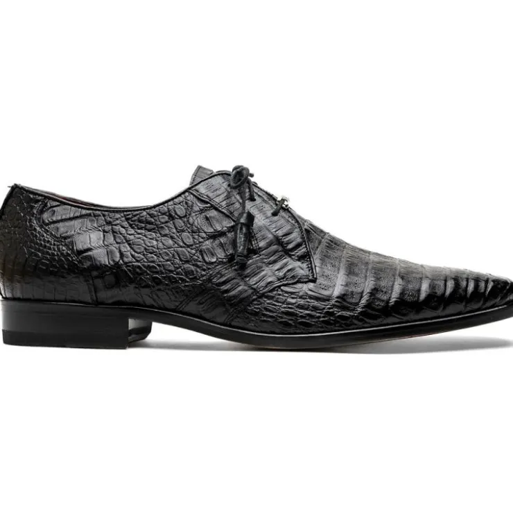 Outlet Marco di Milano Lacio Caiman Crocodile Derby Black