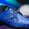 Outlet Marco di Milano Lacio Caiman Crocodile Derby Electric Blue ElectricBlue